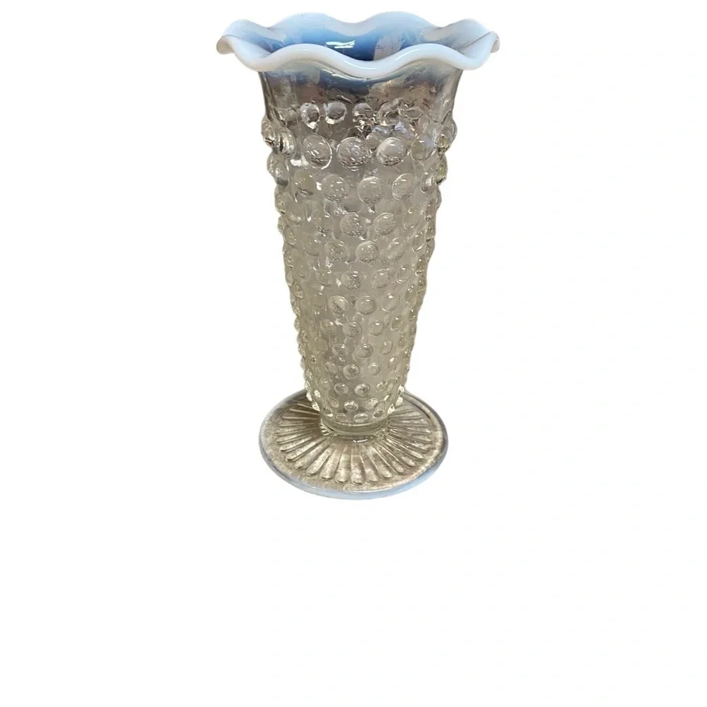 Vintage Anchor Hocking Moonstone Opalescent Glass vase